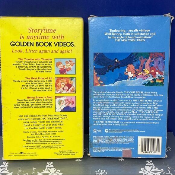 1984- 86 Care Bears Movies and Golden Book VHS bundle - Picture 5 of 11
